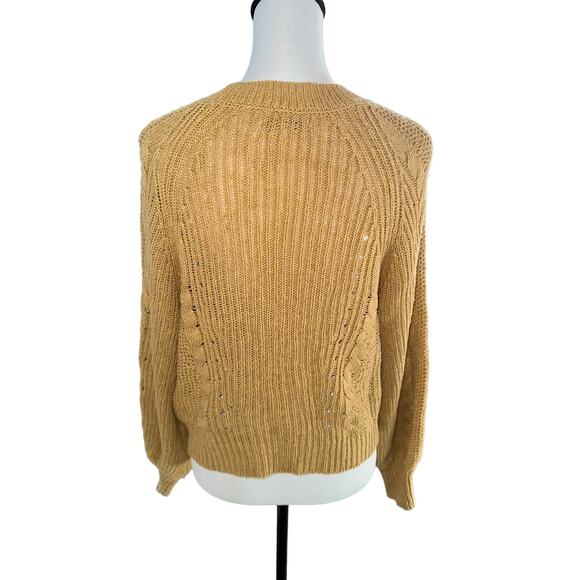 American Eagle Ladies Sweater Gold Crew Neck Medium - Picture 2 of 4